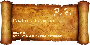 Paulics Hermina névjegykártya